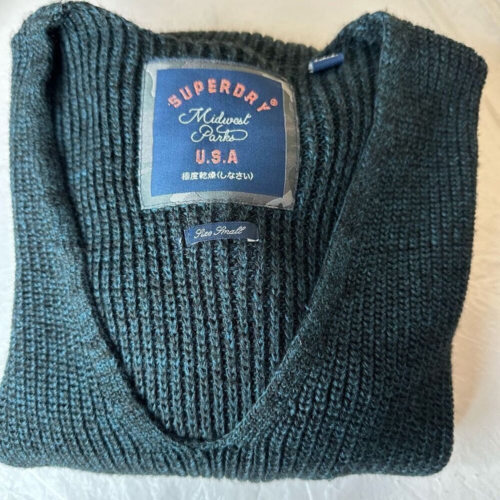 Superdry Midwest Parks V-Neck Sweater Size Small - Picture 12 of 12